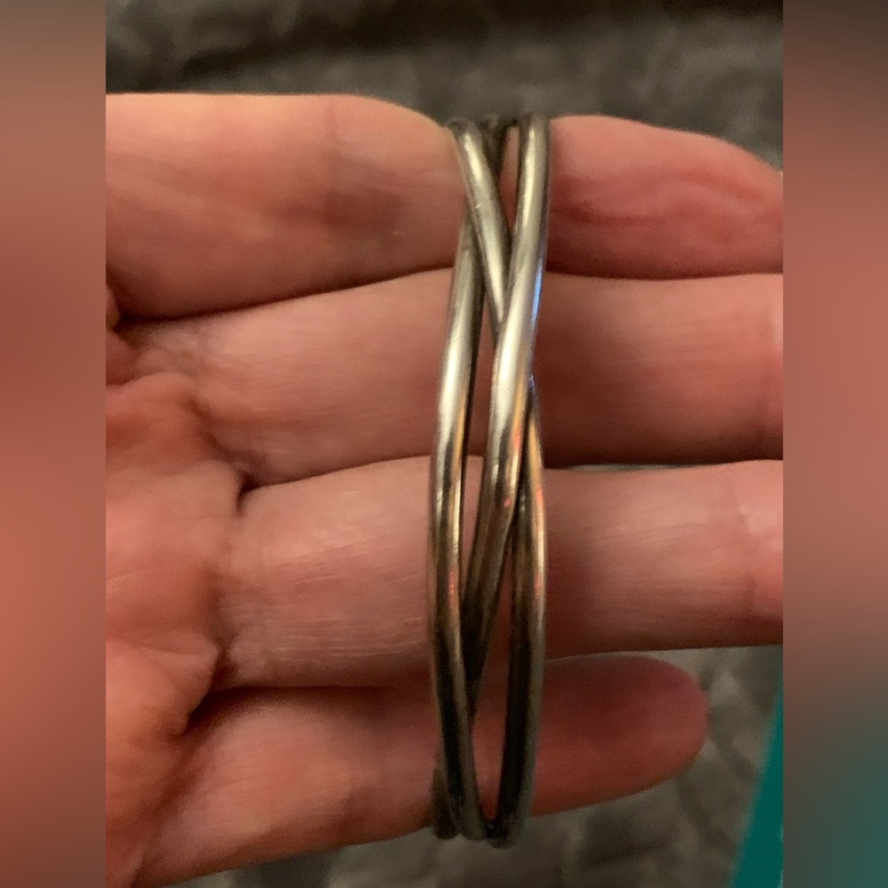 Vintage Unisex Sterling Navajo Ervin Tsosie Twisted Cuff Bracelet 15.91 grams